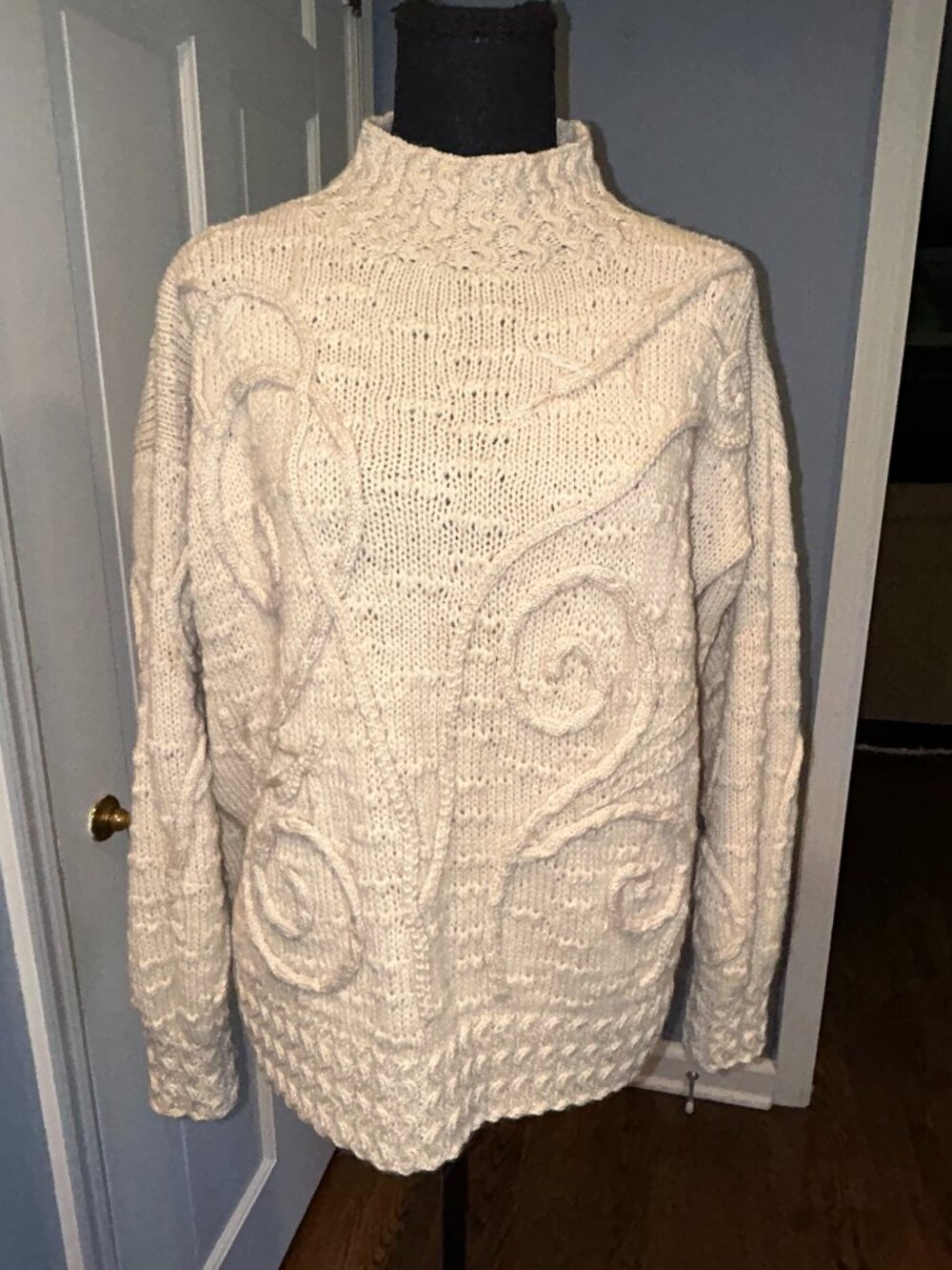 Peruvian Connection Alpaca Pima Cotton Knit Mockneck Sweater, Small, Women